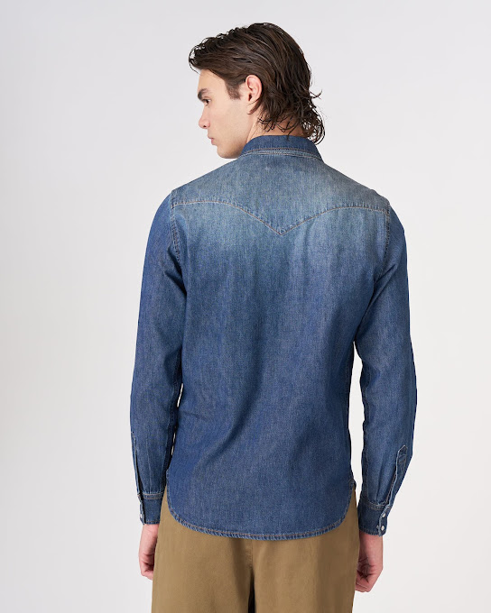 Suoli Camicia Texana Denim Qualità