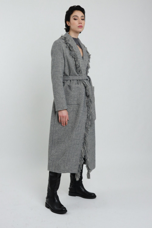 Susy Mix Cappotto con Frange Sconto