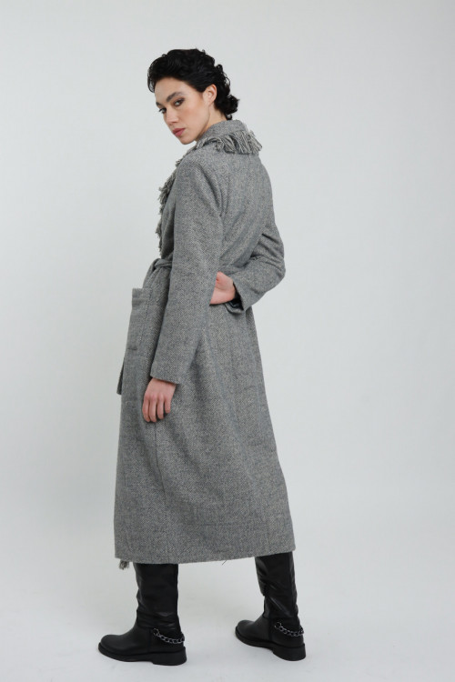 Susy Mix Cappotto con Frange Sconto