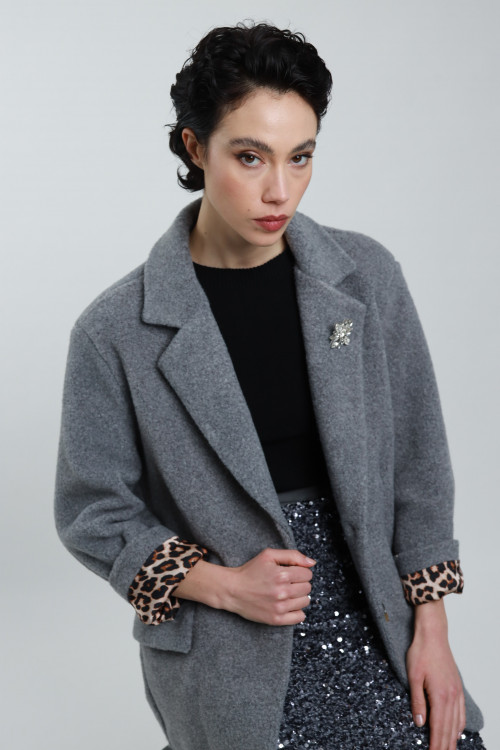 Susy Mix Giacca in Panno con Spilla Saldi