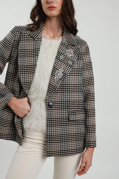 Susy Mix Giacca Over in Check Moda