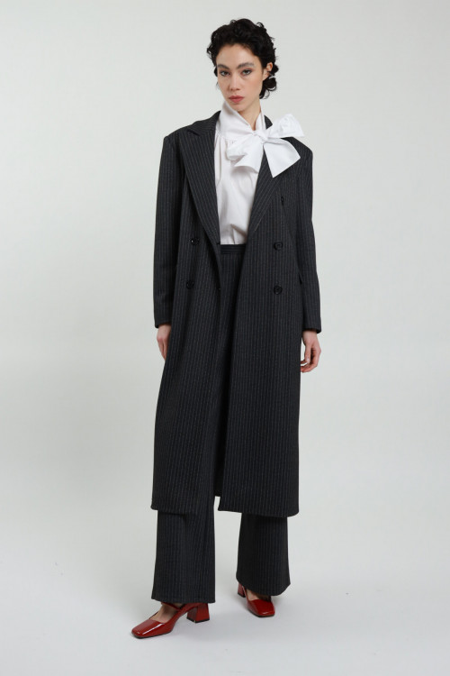 Susy Mix Cappotto Gessato Italia