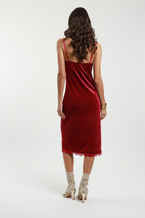 Susy Mix Abito Velluto con Pizzo Fino Al -60%