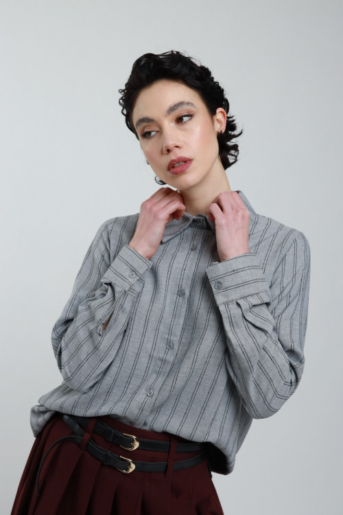 Susy Mix Camicia Gessata Over Outlet