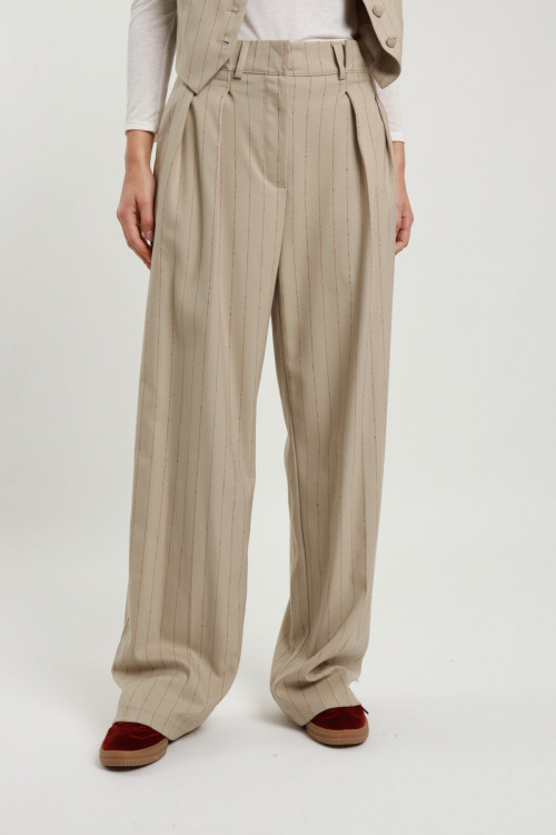 Susy Mix Pantalone Gessato Fino Al -60%