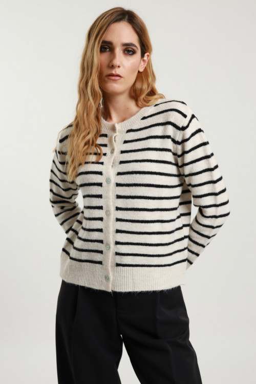 Susy Mix Cardigan Righe In Linea