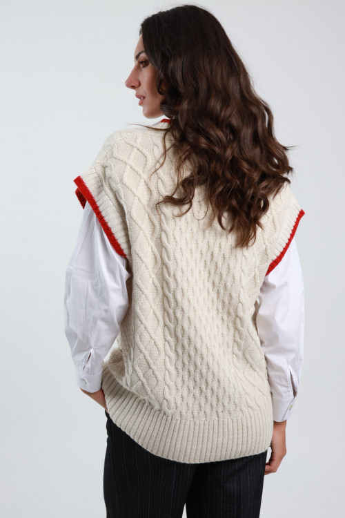 Susy Mix Gilet Trecce Scollo V Saldi Di Fabbrica