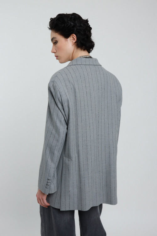 Susy Mix Blazer Over Gessato Offerta
