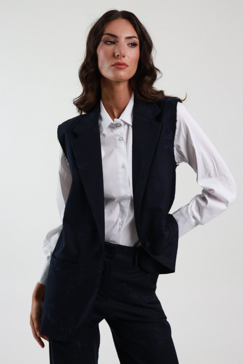 Susy Mix Gilet Ricamato Nuova