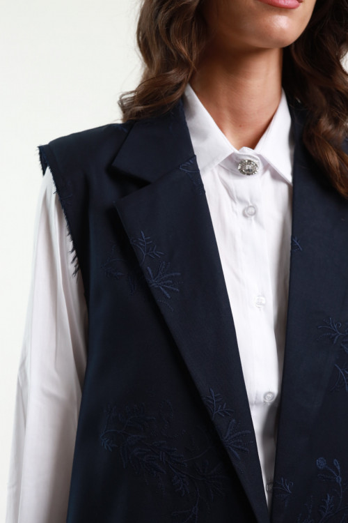 Susy Mix Gilet Ricamato Nuova