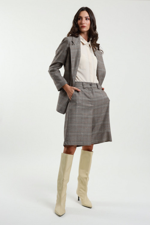 Susy Mix Bermuda Check con Paillettes Fino Al -60%
