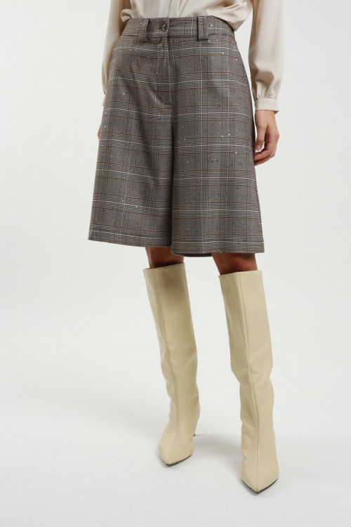 Susy Mix Bermuda Check con Paillettes Fino Al -60%