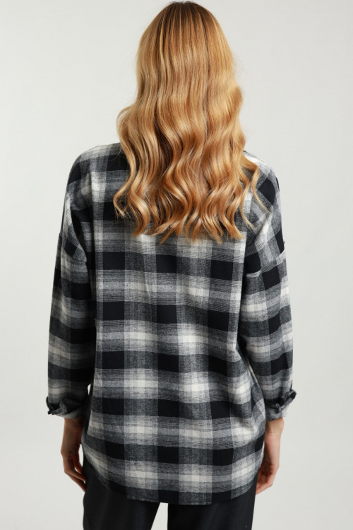 Susy Mix Camicia Check con Fiori Nuova