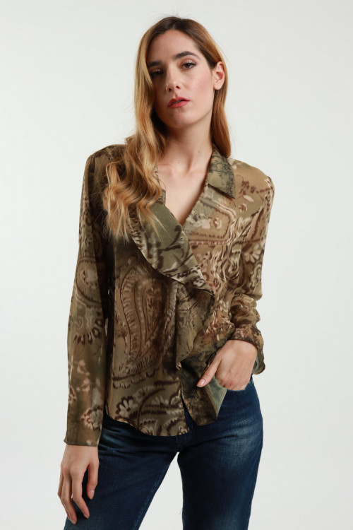 Susy Mix Blusa Scollo V Fantasia Italia