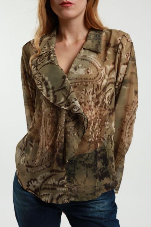 Susy Mix Blusa Scollo V Fantasia Italia