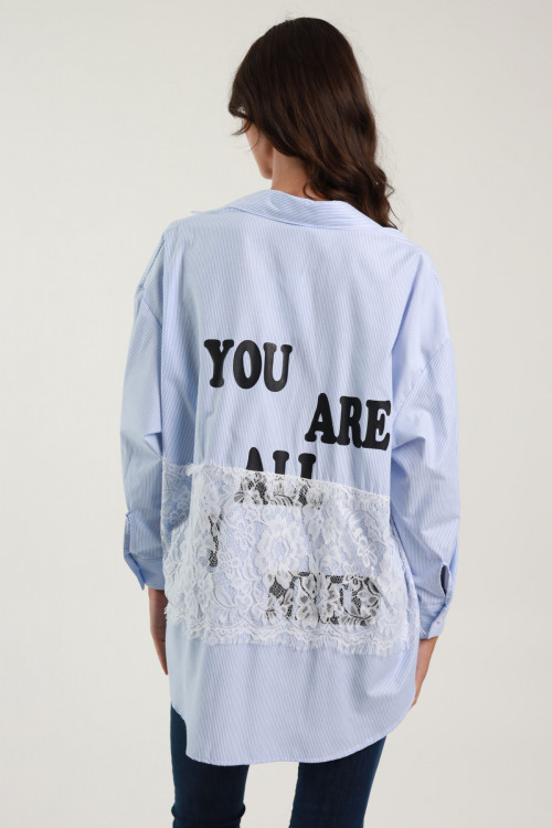 Susy Mix Camicia Gessata 'You Are All I Need' Promozione