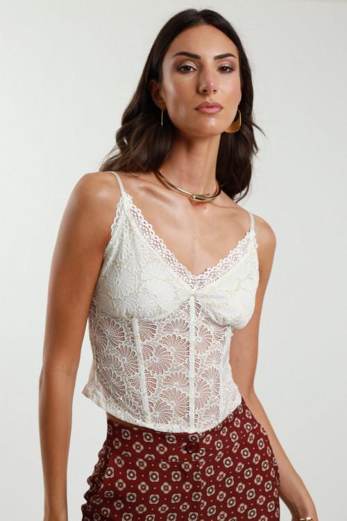 Susy Mix Top in Pizzo Shopping online