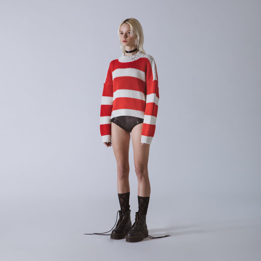 Sveta Milano Maglione girocollo in cotone Amélie Qualità Garantita