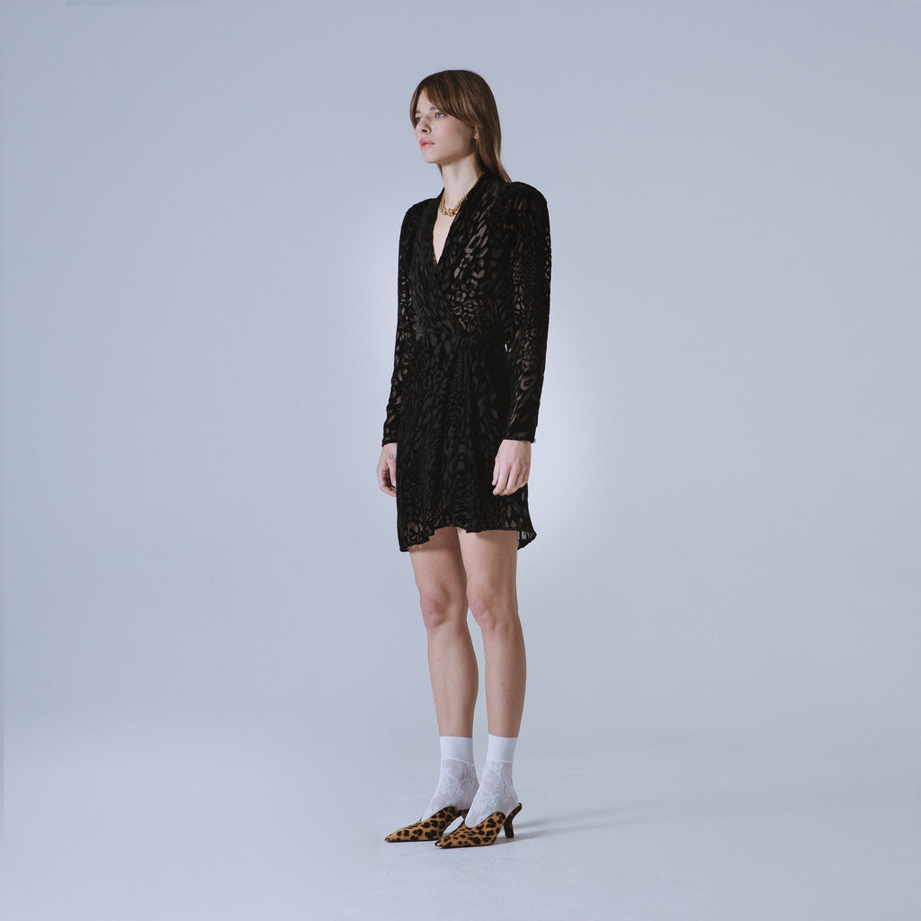 Sveta Milano Abito Cambridge in velluto con motivo leopardo Fino Al -60%