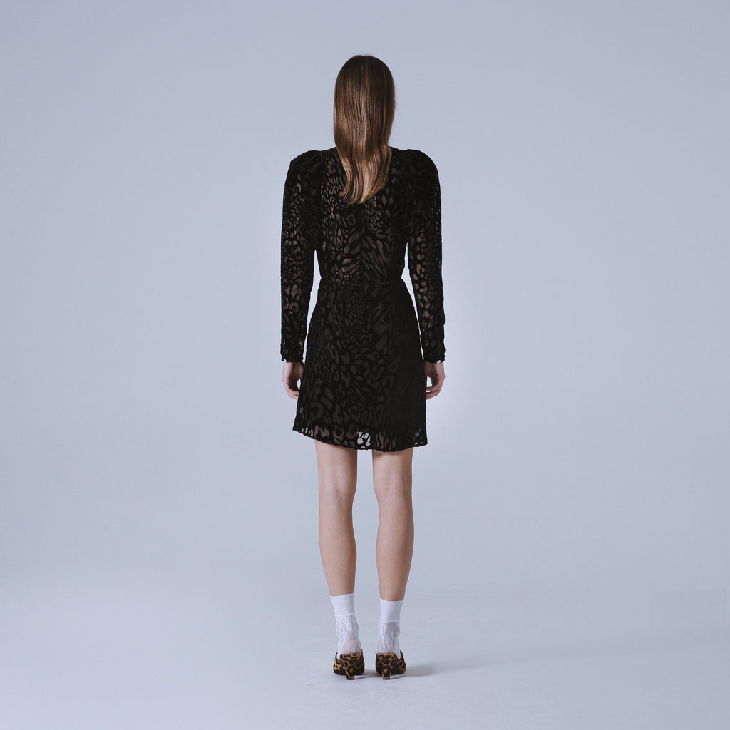 Sveta Milano Abito Cambridge in velluto con motivo leopardo Fino Al -60%