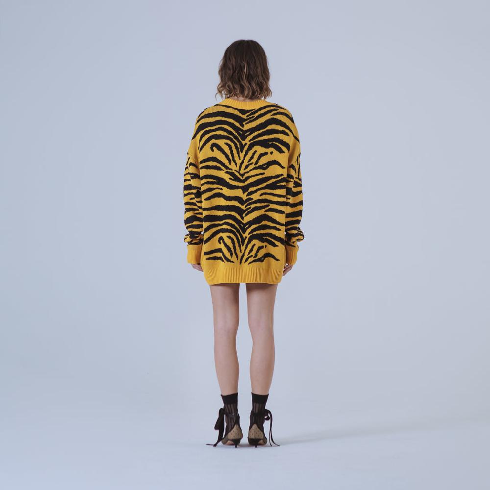 Sveta Milano Cardigan lungo jacquard Georgia in giallo e nero Nuovo