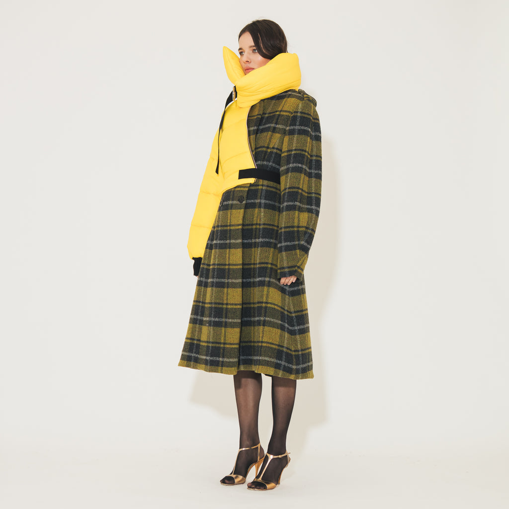 Sveta Milano Cappotto doppiopetto in lana Kensington con piumino sovrapposto Promozione Limitata