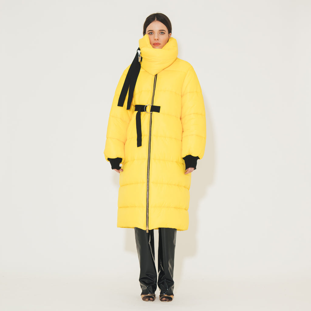Sveta Milano Piumino lungo Oregon giallo Vendita Calda