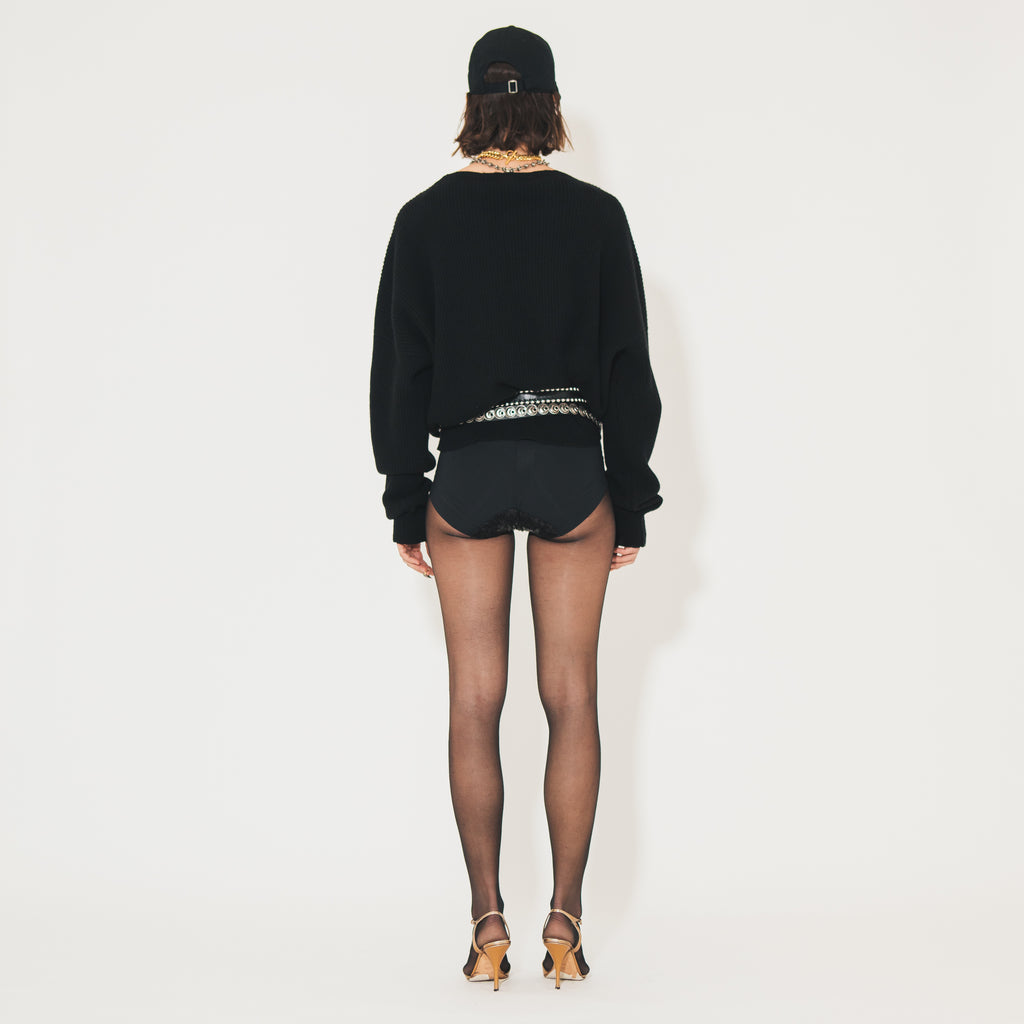 Sveta Milano Maglione girocollo Lilith nero in misto cashmere Consegna Veloce