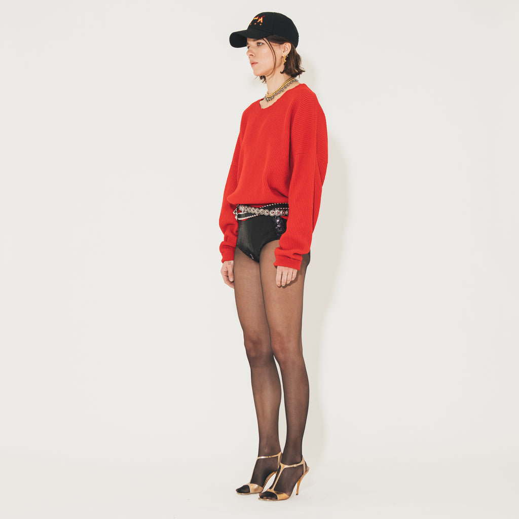 Sveta Milano Maglione girocollo Lilith rosso in misto cashmere Promozione Limitata