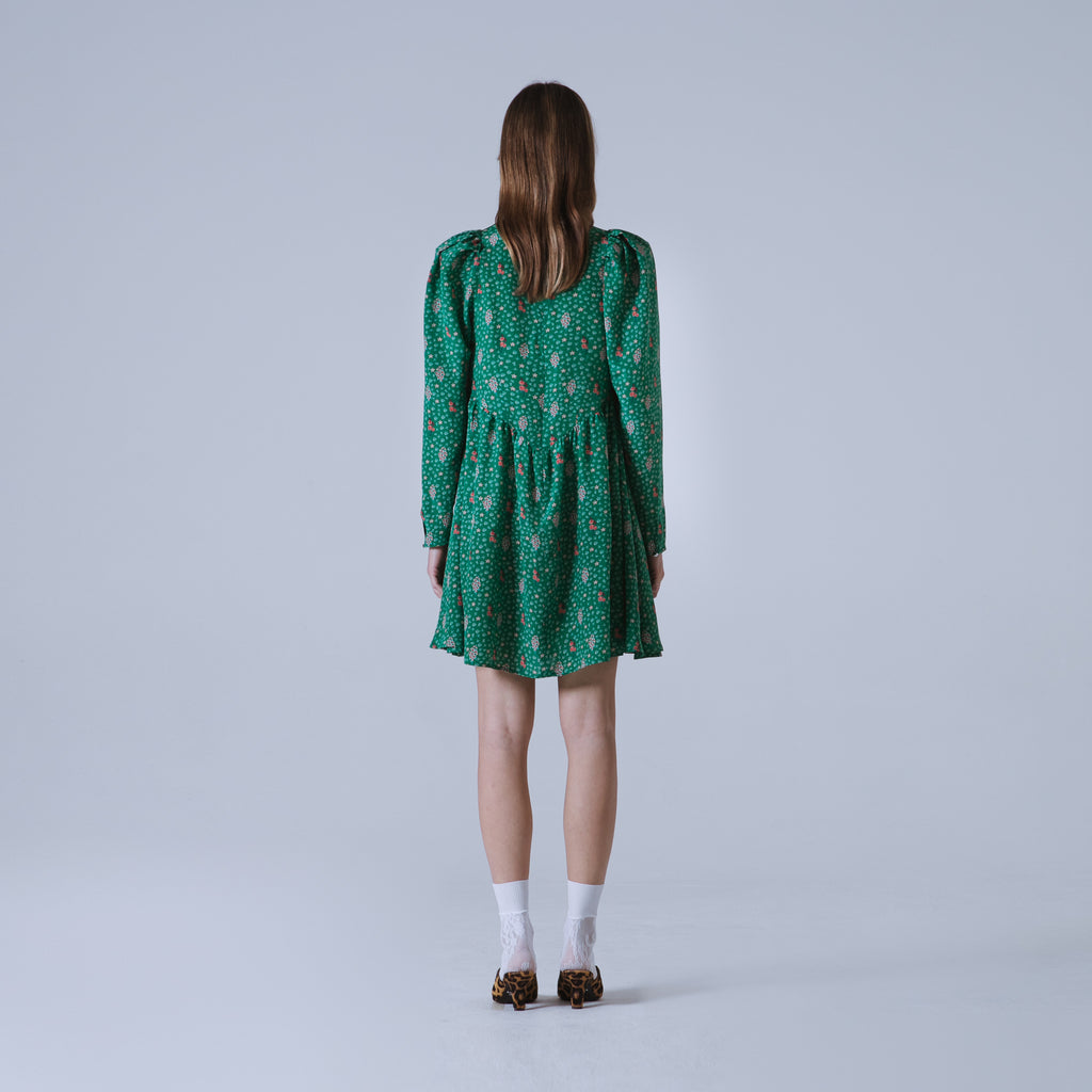 Sveta Milano Abito corto Oxford con stampa floreale su crêpe de chine di seta | Limited Edition I Più Venduti