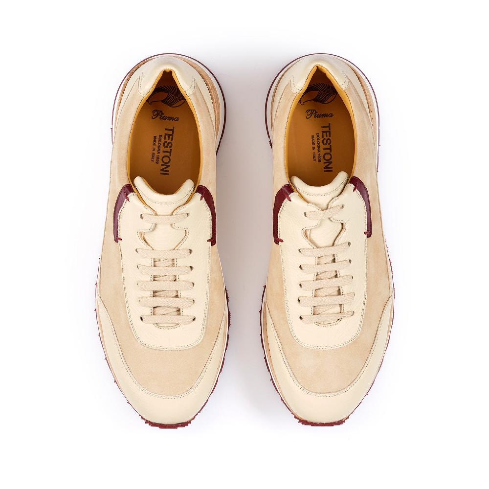 A.Testoni MOENA SNEAKER NUBUK CALF + DEER ° Promozione