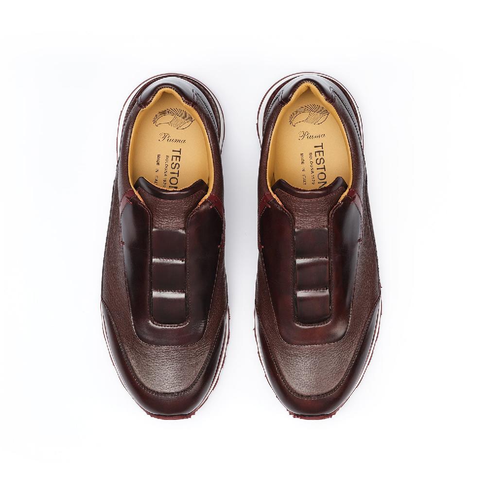 A.Testoni MOENA SNEAKER ROYAL CALF + GRAINED CALF ° Pezzi Unici