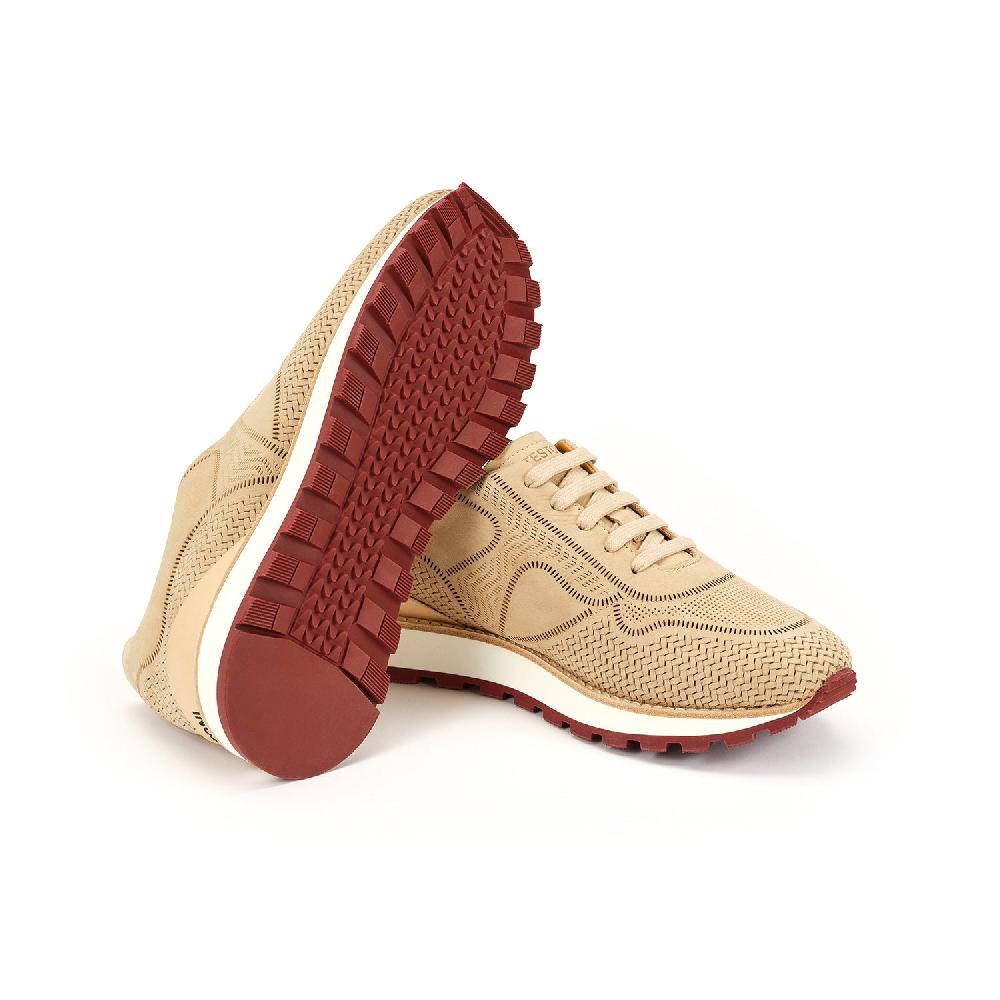 A.Testoni MOENA SNEAKER NUBUK CALF LASERATO SPINA Soddisfazione Garantita