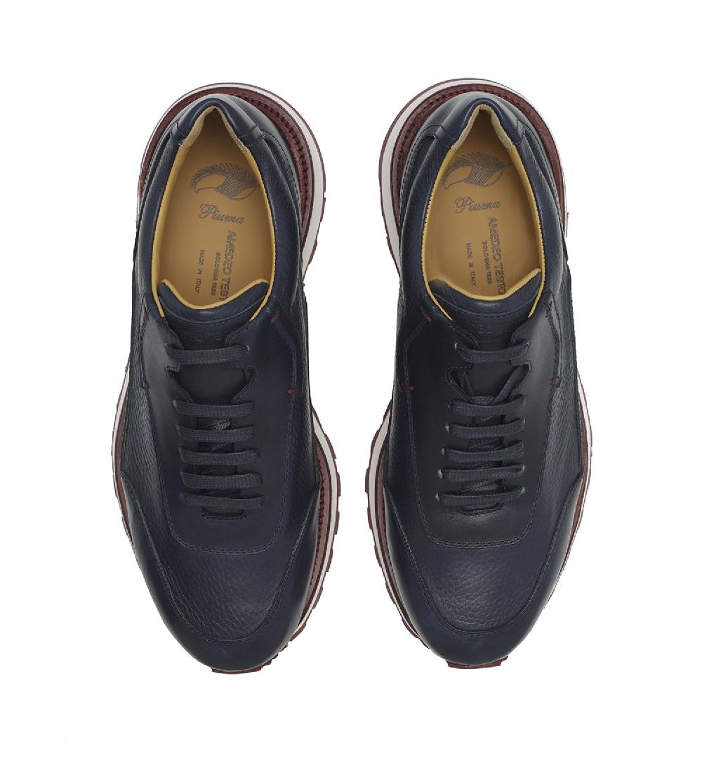 A.Testoni MOENA SNEAKERS CHUNKY IN PELLE E CERVO Qualità Garantita