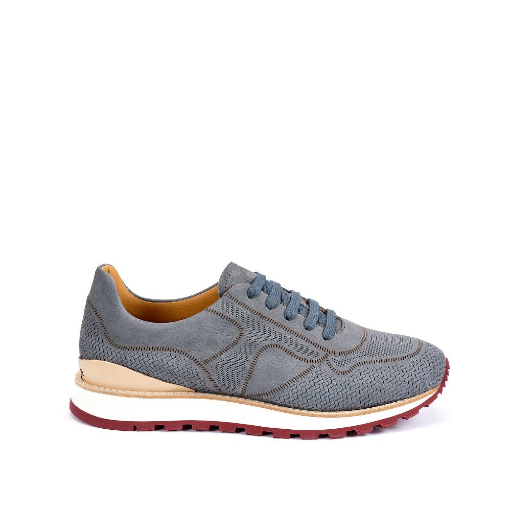 A.Testoni MOENA SNEAKER NUBUK CALF LASERATO SPINA Acquista Ora