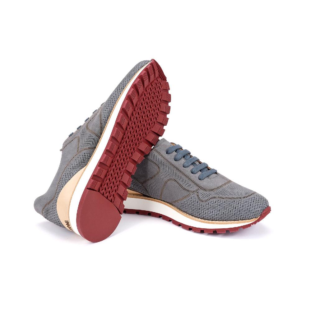 A.Testoni MOENA SNEAKER NUBUK CALF LASERATO SPINA Acquista Ora