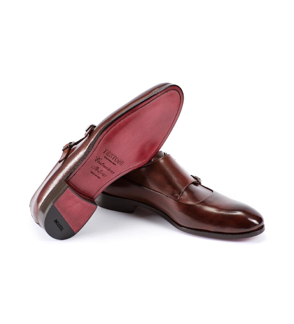A.Testoni SANT'EULALIA LEATHER MONK STRAP Novità
