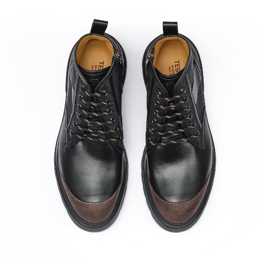 A.Testoni MORGEX COMBAT BOOT WAX SUEDE NYLON FABR. AND CALF ° In Vendita