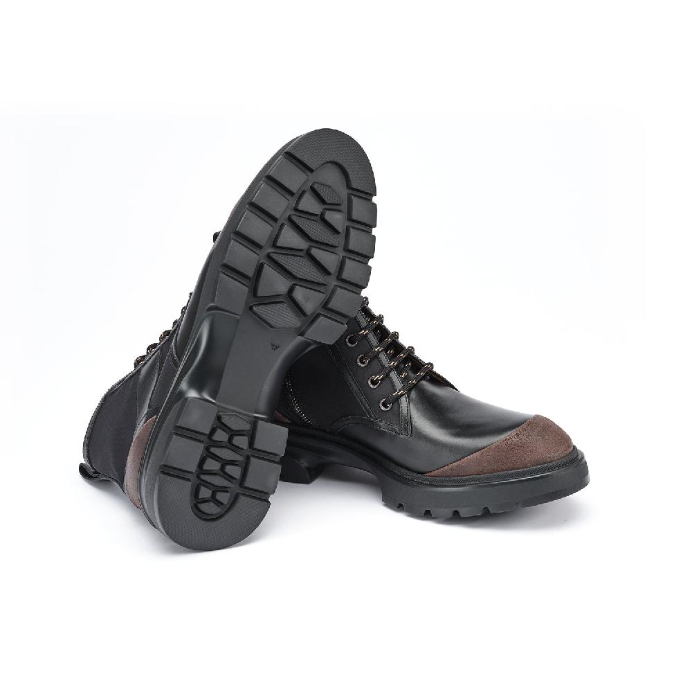 A.Testoni MORGEX COMBAT BOOT WAX SUEDE NYLON FABR. AND CALF ° In Vendita