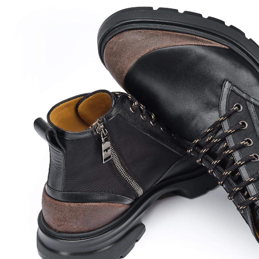A.Testoni MORGEX COMBAT BOOT WAX SUEDE NYLON FABR. AND CALF ° In Vendita