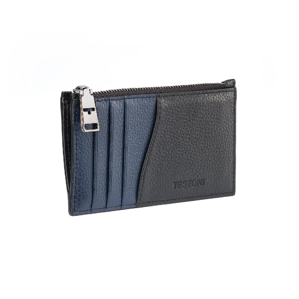 A.Testoni ZIP CREDIT CARD CASE GRAINCALF Offerte
