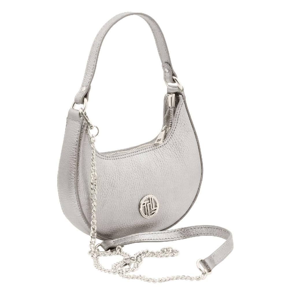 Tuscany Leather Bolso a Mano en Piel Metallic et Bandolera de Cadena Offerta