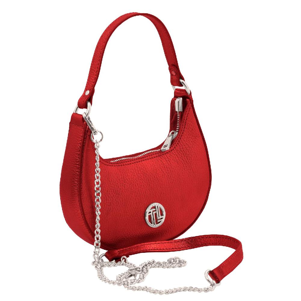 Tuscany Leather Bolso a Mano en Piel Metallic et Bandolera de Cadena Economico