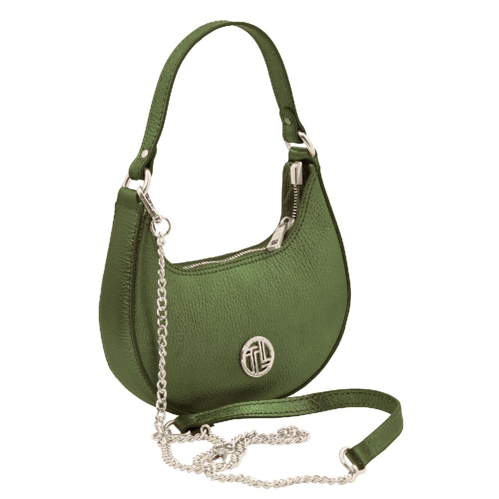Tuscany Leather Bolso a Mano en Piel Metallic et Bandolera de Cadena Outlet