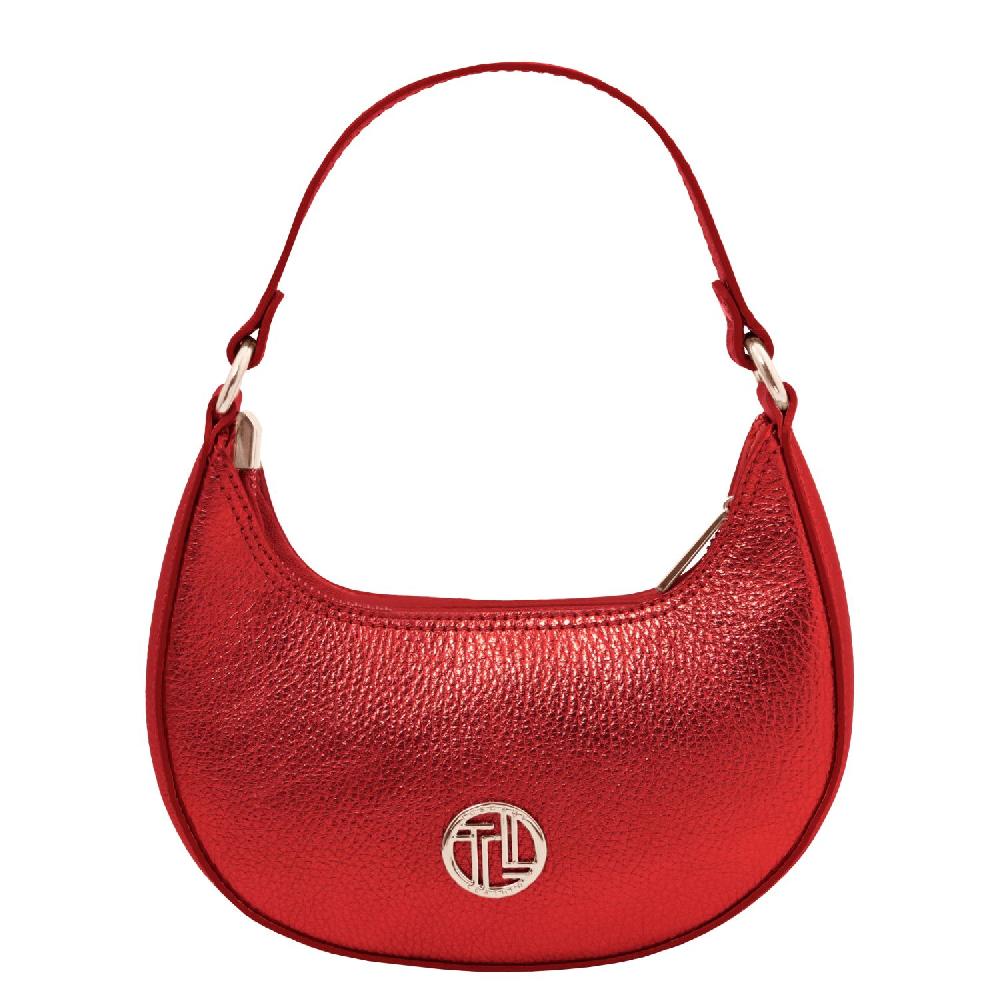Tuscany Leather Borsa a Mano in Pelle Metallic con Tracolla a Catena