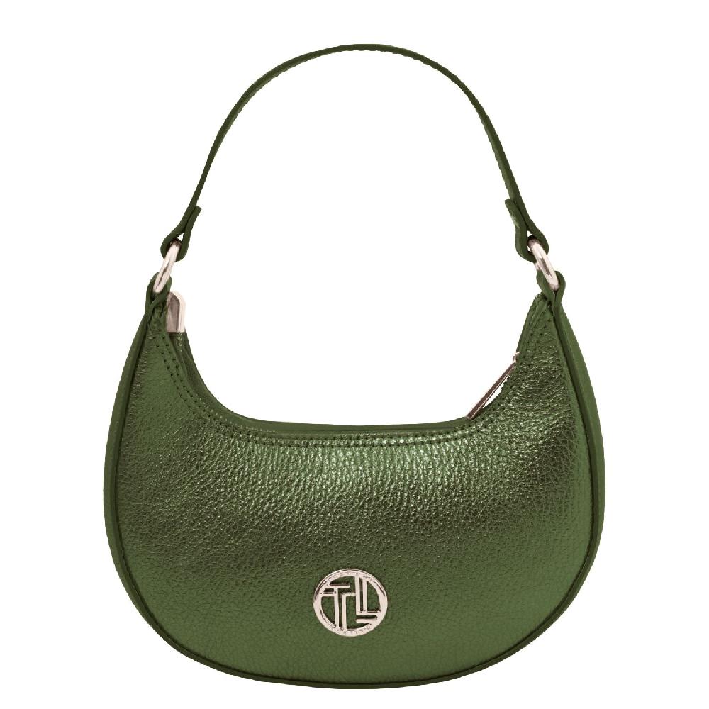 Tuscany Leather Borsa a Mano in Pelle Metallic con Tracolla a Catena