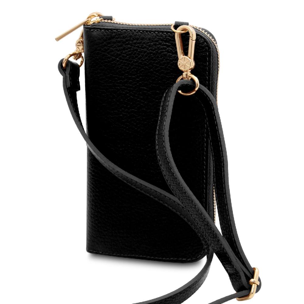 Tuscany Leather Portafoglio/portacellulare in Pelle con Tracolla Vendita Economica