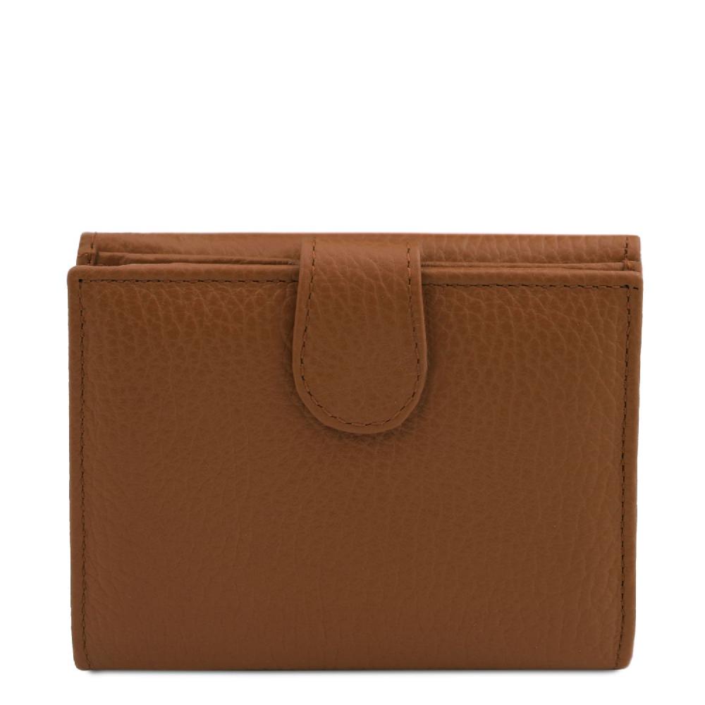 Tuscany Leather Esclusivo Portafoglio da Donna 3 Ante con Portaspiccioli in Pelle In Linea