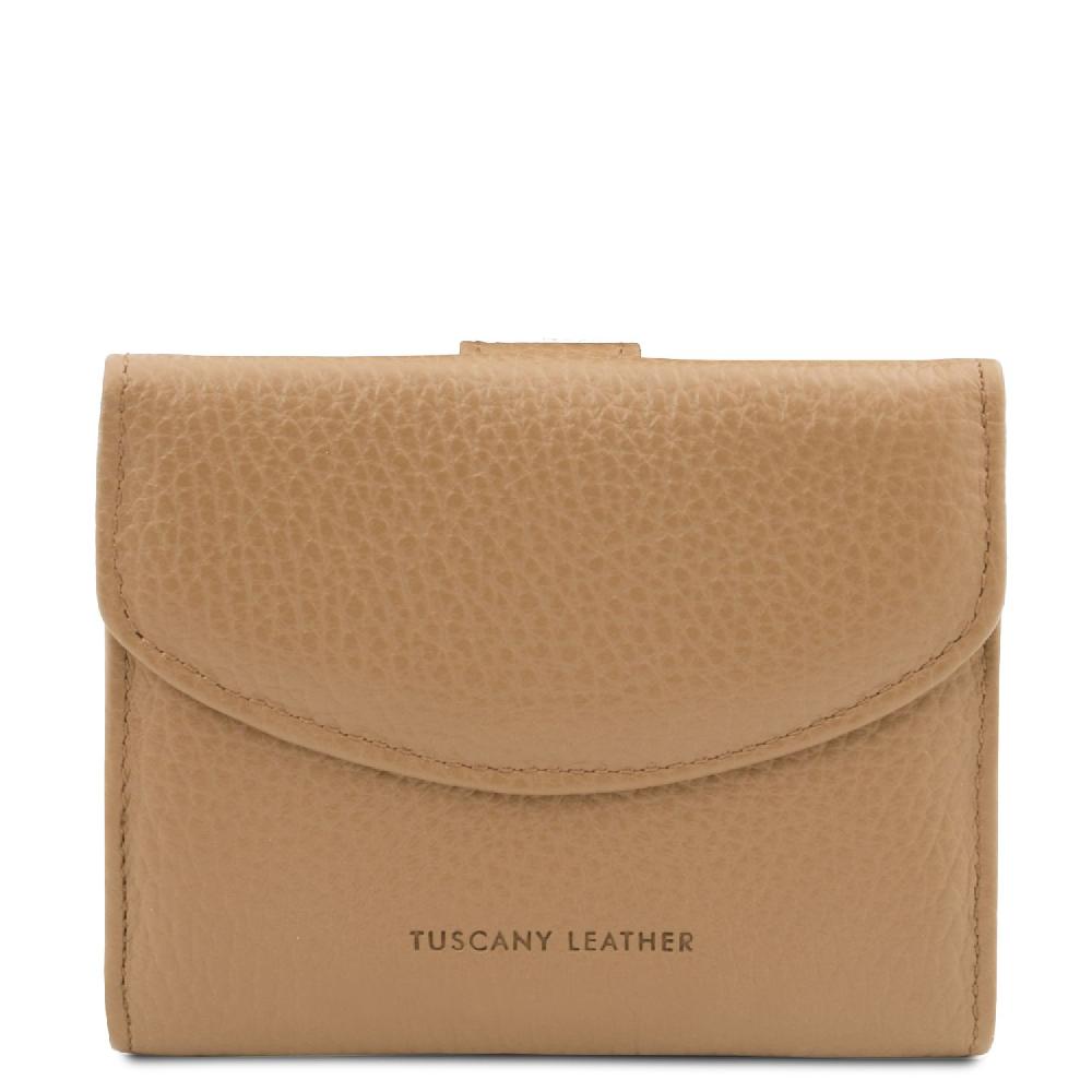 Tuscany Leather Esclusivo Portafoglio da Donna 3 Ante con Portaspiccioli in Pelle Nuovo
