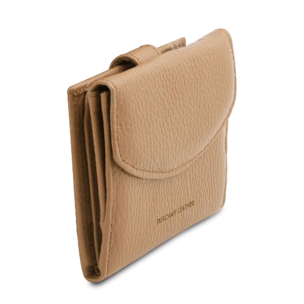 Tuscany Leather Esclusivo Portafoglio da Donna 3 Ante con Portaspiccioli in Pelle Nuovo